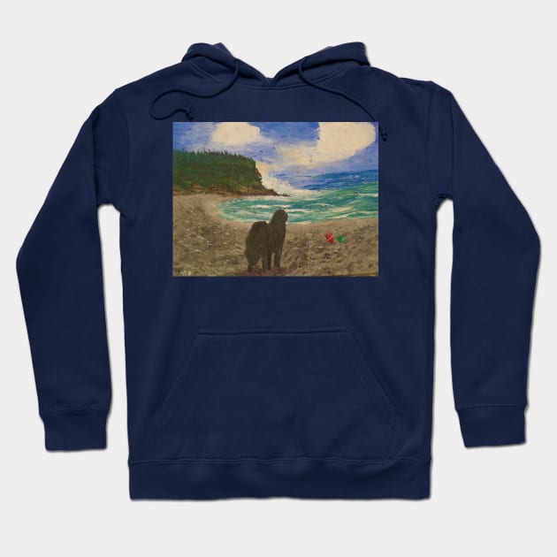 Newfoundland Dog Hoodie by Allison Prior Art